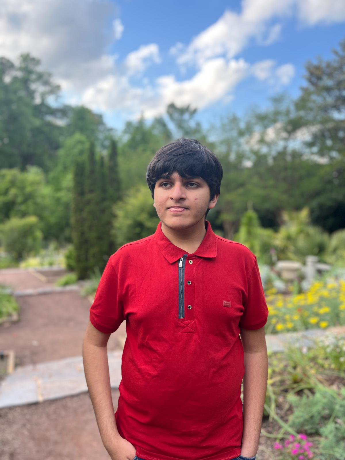 Amrit Jolly outdoors in a garden